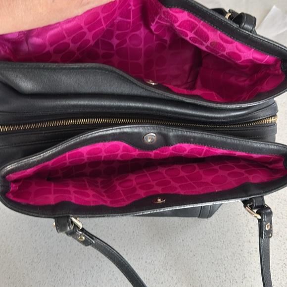 Authentic Kate Spade Park Slope Eliza bag - black with fuchsia pink interior - Picture 4 of 10